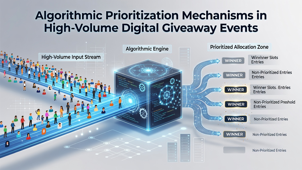 Backend dashboard showing queue management and scoring adjustments during a massive digital giveaway with real-time data visualizations