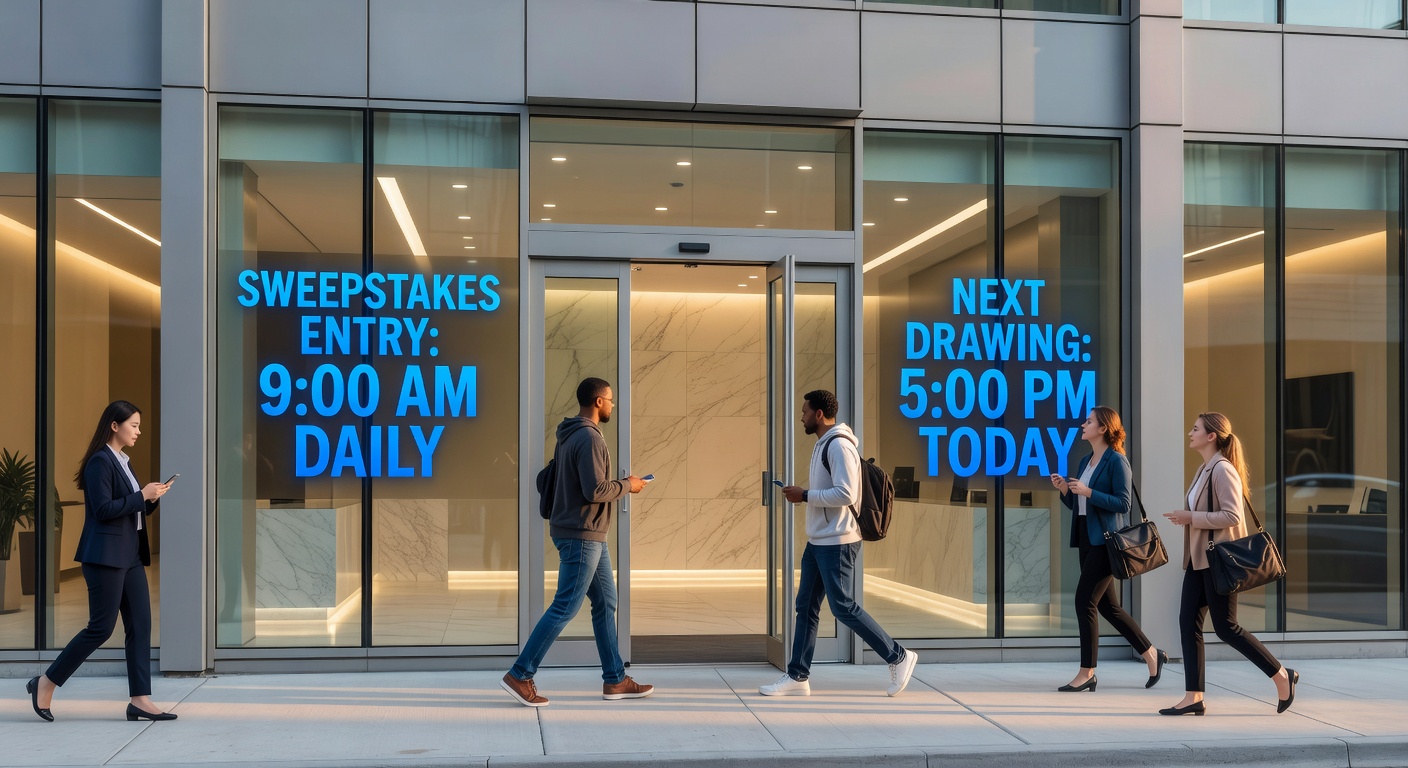 Digital dashboard displaying sweepstakes calendar with color-coded entry deadlines and automated reminders