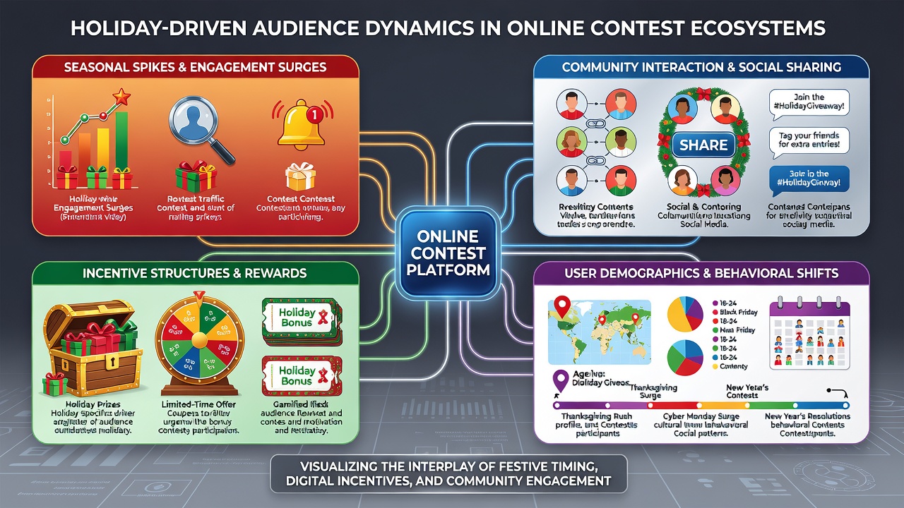 Chart illustrating global time zone effects on contest entry volumes during holidays
