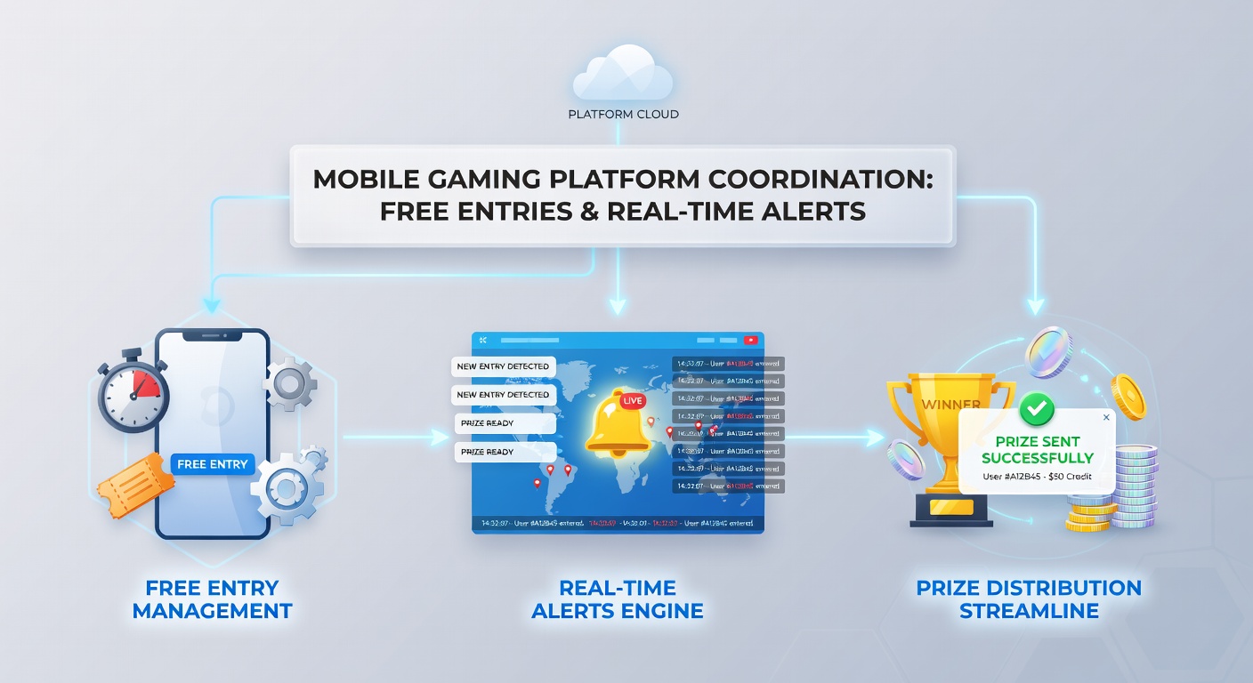 Dashboard view of coordinated alerts and prize distribution tracking in a daily contest app